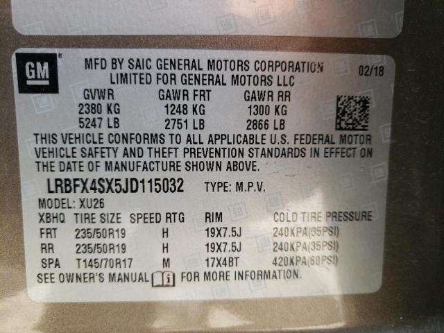 2018 BUICK ENVISION P - LRBFX4SX5JD115032