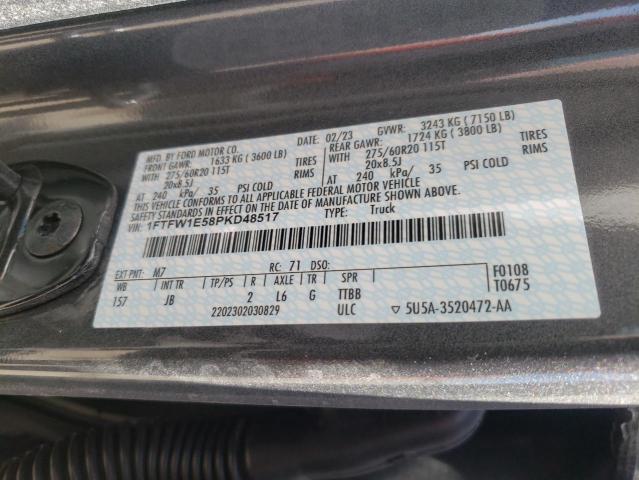 1FTFW1E58PKD48517 Ford F150 Supercrew