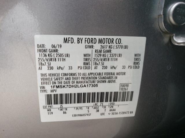 1FMSK7DH2LGA17305 Ford EXPLORER XLT
