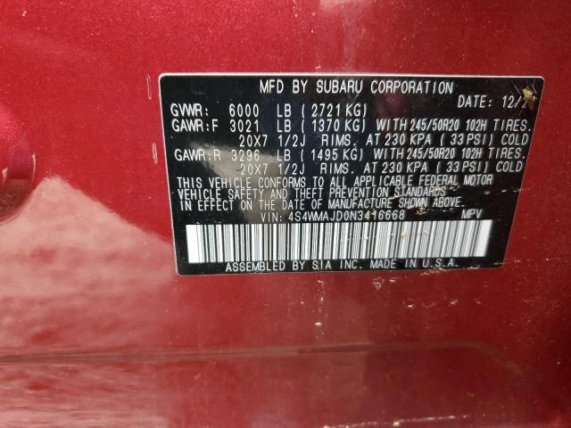 2022 SUBARU ASCENT ONY 4S4WMAJD0N3416668