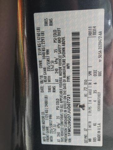 1FMCU9GD7JUD07721 Ford ESCAPE SE
