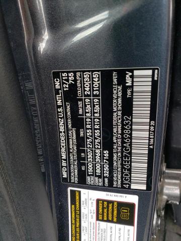 4JGDF6EE7GA698632 Mercedes-Benz Gl 450 4matic
