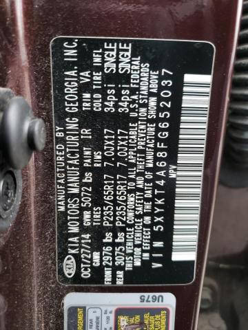 5XYKT4A68FG652037 KIA SORENTO LX