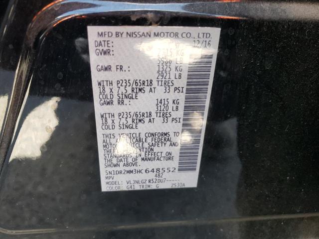 5N1DR2MM3HC648552 Nissan Pathfinder S