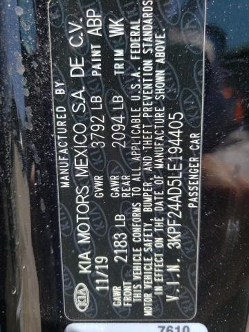 3KPF24AD5LE194405 KIA FORTE FE