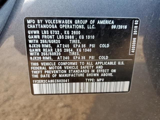 1V2ER2CA8KC502041 Volkswagen Atlas SEL 13