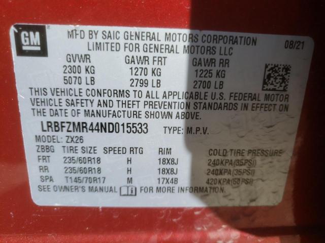 LRBFZMR44ND015533 Buick Envision Preferred