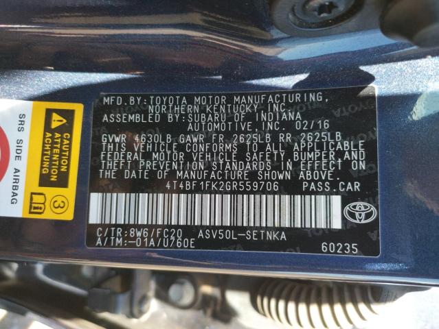 4T4BF1FK2GR559706 Toyota CAMRY LE