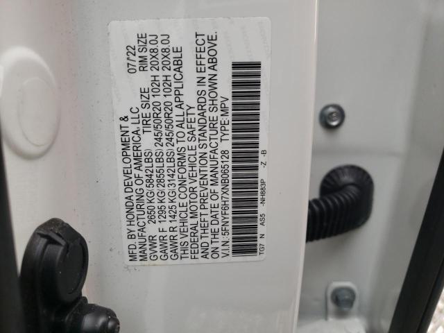 2022 HONDA PILOT BLAC - 5FNYF6H7XNB065128