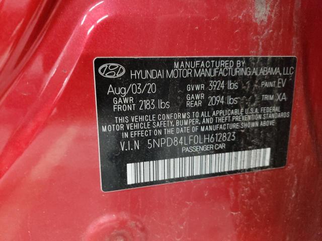 Image 12 of 2020 Hyundai Elantra  salvage vehicle - Lot #51289703 at Copart