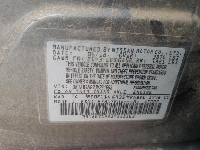 3N1AB7AP2JY331563 Nissan SENTRA S