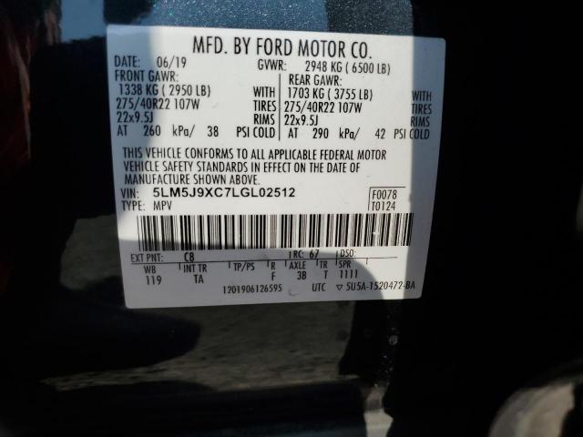 2020 LINCOLN AVIATOR BL 5LM5J9XC7LGL02512