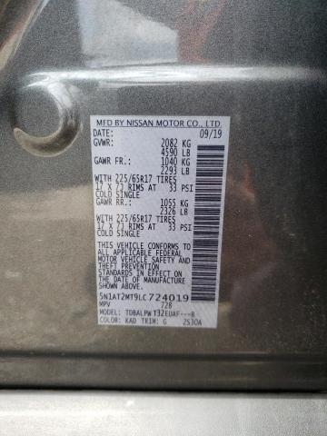 5N1AT2MT9LC724019 Nissan ROGUE S