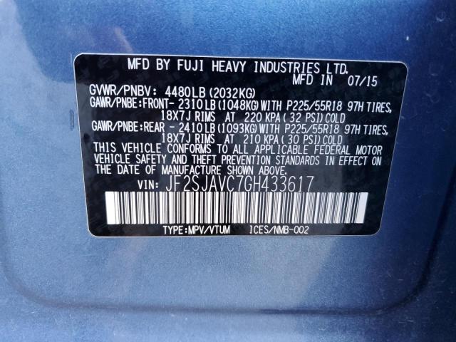 JF2SJAVC7GH433617 Subaru Forester 2.5i Touring