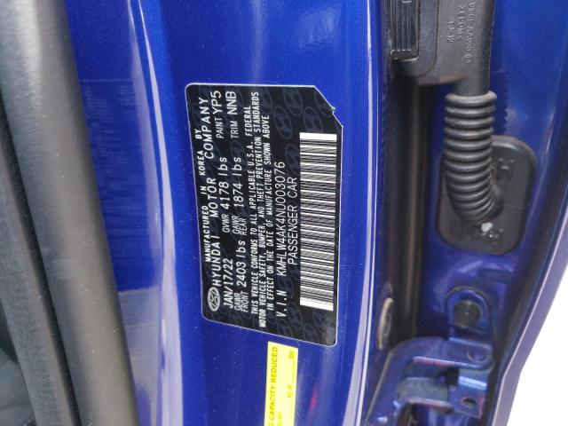 KMHLW4AK4NU003076 Hyundai ELANTRA N