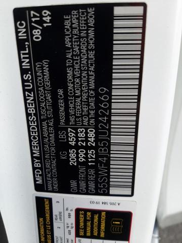55SWF4JB5JU242669 Mercedes-Benz C 300