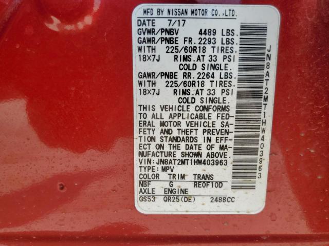JN8AT2MT1HW403963 Nissan ROGUE S