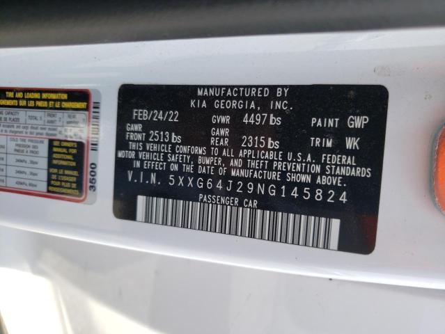 5XXG64J29NG145824 KIA K5 GT LINE