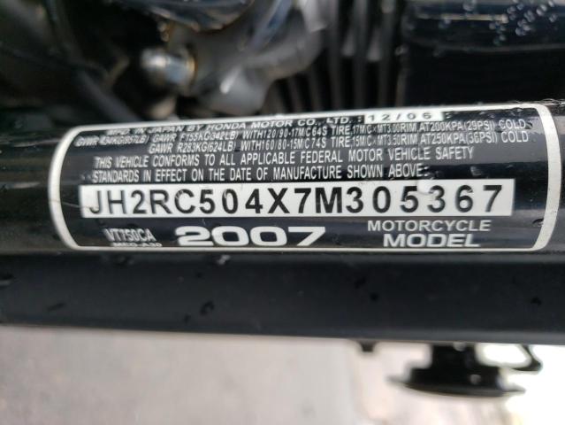 2007 HONDA VT750 JH2RC504X7M305367