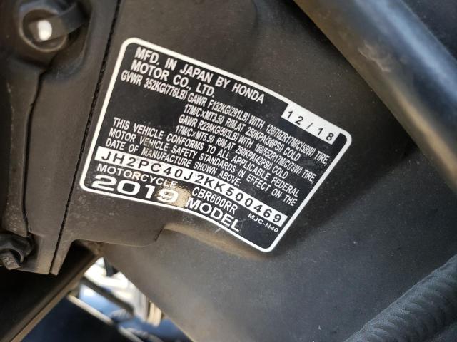 2019 HONDA CBR600 RA - JH2PC40J2KK500469