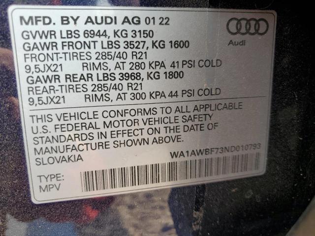 WA1AWBF73ND010793 Audi SQ7 PREMIU 10
