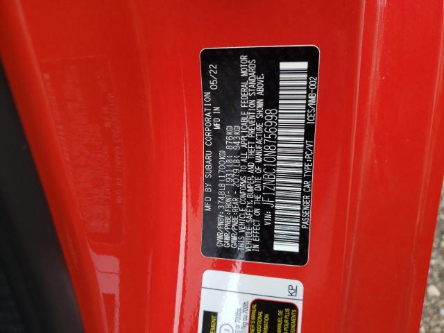 2022 TOYOTA GR 86 JF1ZNBC10N8756998