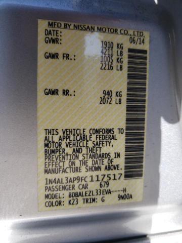 1N4AL3AP9FC117517 Nissan ALTIMA 2.5
