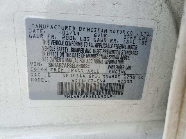 3N1AB7AP3EL640624 Nissan SENTRA S