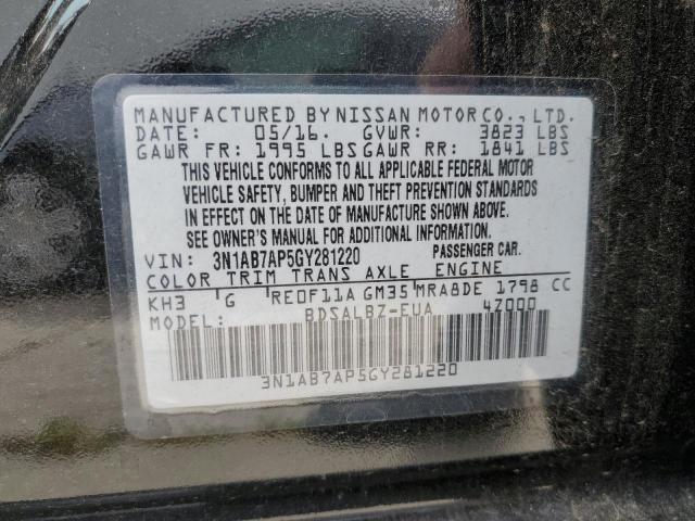 3N1AB7AP5GY281220 Nissan SENTRA S