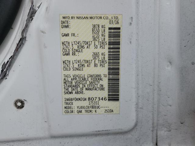 2016 NISSAN NV 1500 S - 1N6BF0KM2GN807346