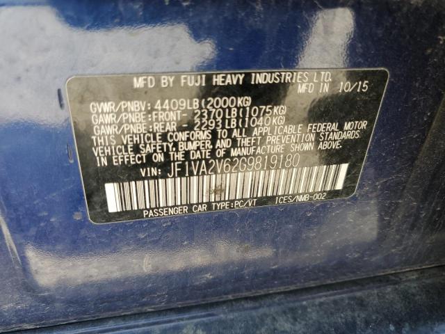 JF1VA2V62G9819180 Subaru Wrx Sti