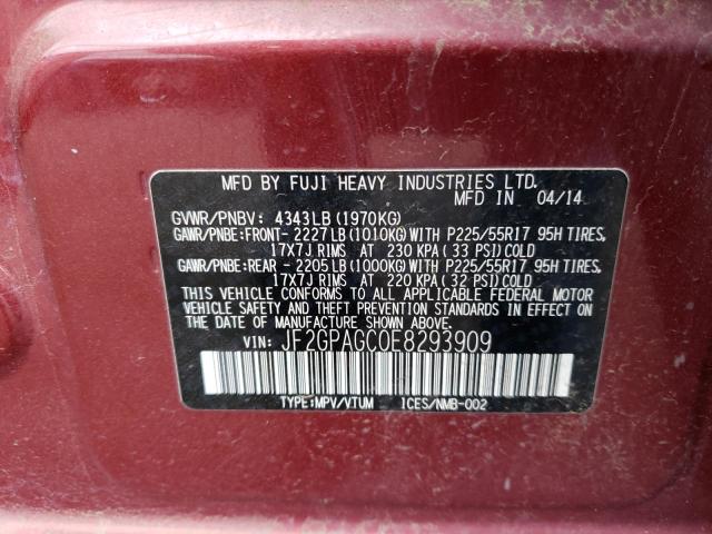 JF2GPAGC0E8293909 Subaru Xv Crosstrek 2.0 Limited