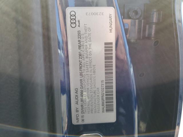2016 AUDI A3 WAUB8GFF5G1027315