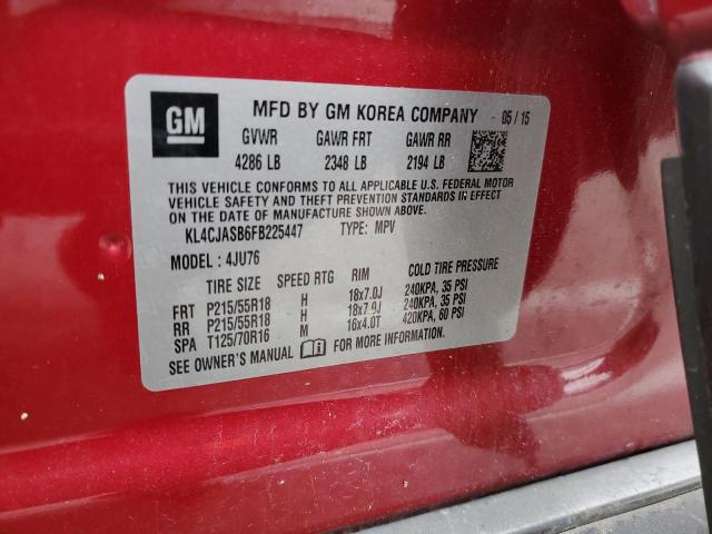 KL4CJASB6FB225447 Buick Encore