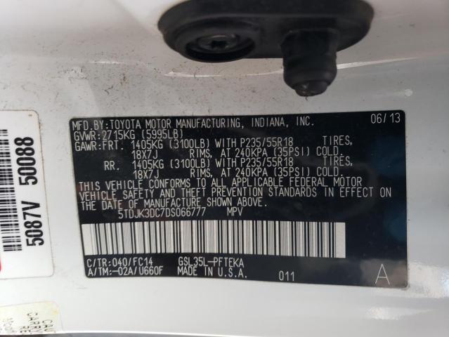 5TDJK3DC7DS066777 2013 TOYOTA SIENNA - Image 13