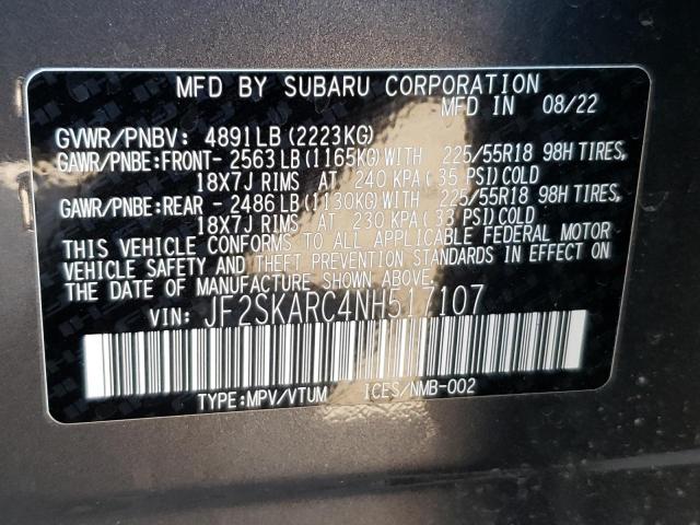 JF2SKARC4NH517107 | 2022 SUBARU FORESTER T