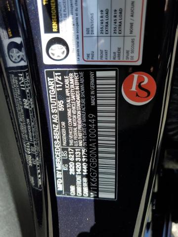 2022 MERCEDES-BENZ S 580 4MAT - W1K6G7GB0NA100449