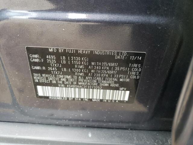 4S4BSAAC2F3273252 Subaru Outback 2.5i