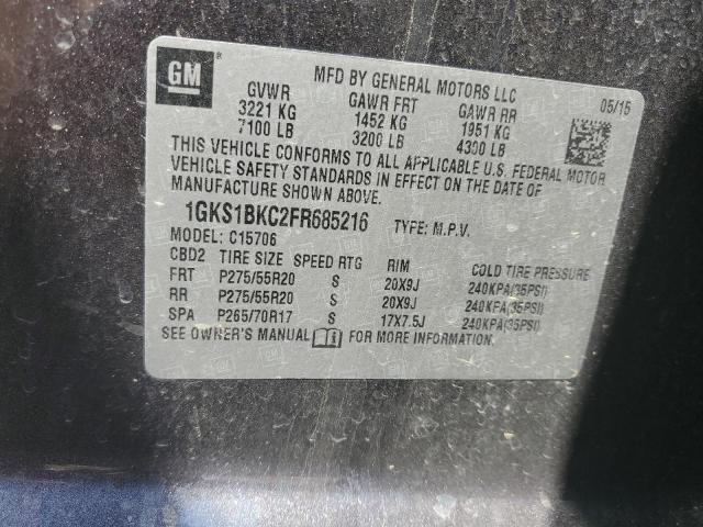 1GKS1BKC2FR685216 GMC YUKON SLT