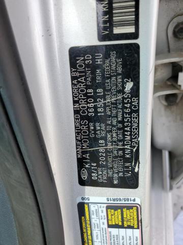 KNADM4A35F6455662 KIA RIO LX