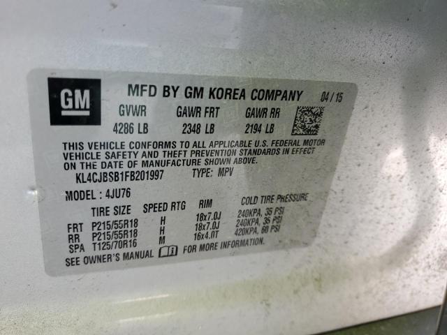 2015 BUICK ENCORE CON - KL4CJBSB1FB201997