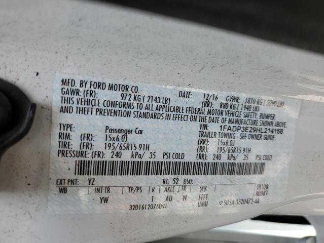 1FADP3E29HL214168 Ford FOCUS S