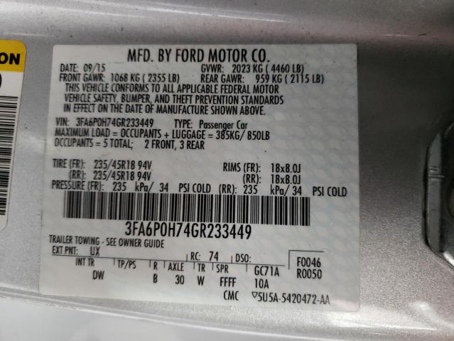 2016 FORD 1220 HST 3FA6P0H74GR233449