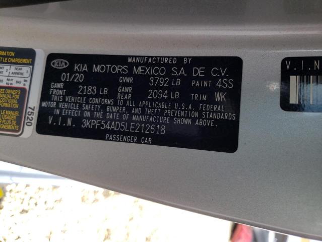 3KPF54AD5LE212618 KIA FORTE EX