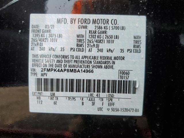 2021 FORD EDGE ST - 2FMPK4AP8MBA14966
