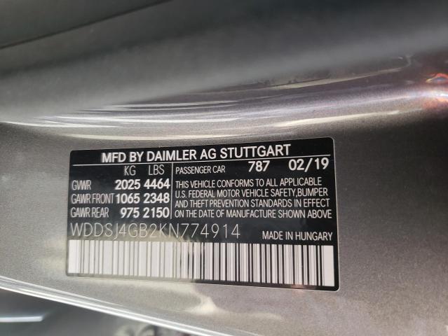 WDDSJ4GB2KN774914 Mercedes-Benz CLA 250 4MATIC