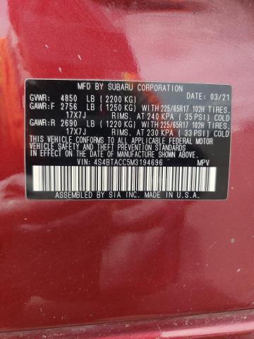 4S4BTACC5M3194696 Subaru Outback Premium