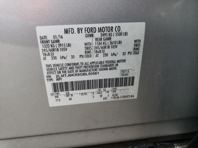 2016 LINCOLN MKX SELECT 2LMTJ6KR5GBL50581