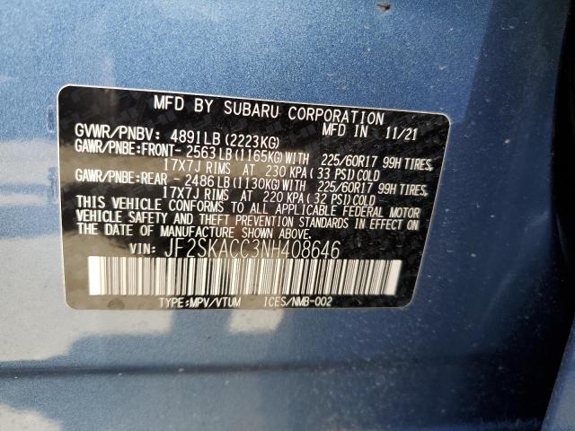 JF2SKACC3NH408646 Subaru Forester