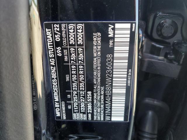 W1N4M4HB8NW236038 Mercedes-Benz Glb 250 4matic